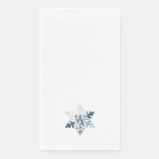 Serviette En Papier Monogramme bleu Icy simple Aquarelle Flèche de nei (Devant)