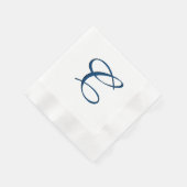 Serviette En Papier Monogramme bleu initial (Coin)