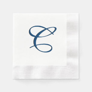 Serviette En Papier Monogramme bleu initial