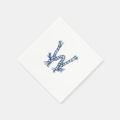 Serviette En Papier Monogramme bleu initial blanc (Coin)