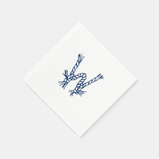 Serviette En Papier Monogramme bleu initial blanc (Coin)