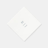 Serviette En Papier Monogramme bleu poussiéreux Initiales Mariage mini (Coin)