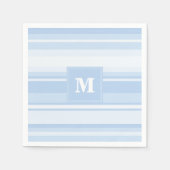 Serviette En Papier Monogramme Bleu rayures (Devant)