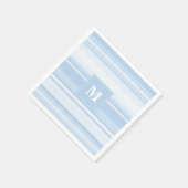 Serviette En Papier Monogramme Bleu rayures (Coin)