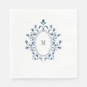 Serviette En Papier Monogramme Bleu sarcelle (Devant)