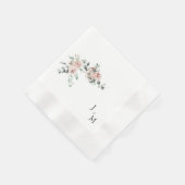 Serviette En Papier Monogramme Blush Floral Mariage Coin (Coin)