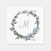 Serviette En Papier Monogramme botanique (Devant)