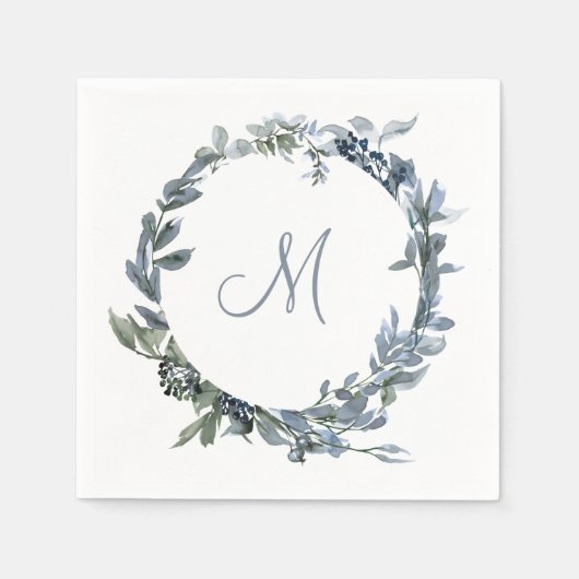 Serviette En Papier Monogramme botanique (Devant)