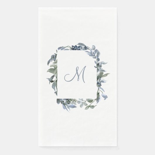 Serviette En Papier Monogramme botanique (Devant)