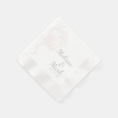Serviette En Papier Monogramme botanique argenté de coton (Coin)