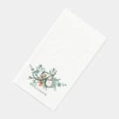 Serviette En Papier Monogramme Botanique Floral Serviettes d'hôtes (Coin)