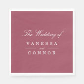 Serviette En Papier Monogramme Bourgogne noms mariage (Devant)