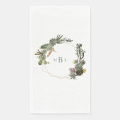 Serviette En Papier Monogramme Cactus Géométrique Moderne Blanc Person (Devant)