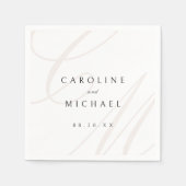 Serviette En Papier monogramme calligraphie classique Elegance (Devant)