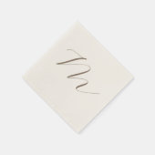 Serviette En Papier Monogramme calligraphie Plaque unique moderne (Coin)