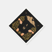 Serviette En Papier Monogramme Celestial Midnight Black Stars Mariage (Coin)