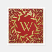 Serviette En Papier Monogramme Cercle de Parties scintillant Feuille d (Devant)