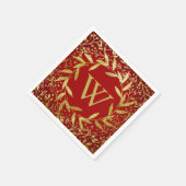 Serviette En Papier Monogramme Cercle de Parties scintillant Feuille d (Coin)