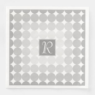 Serviette En Papier Monogramme Cercles Gris Moderne