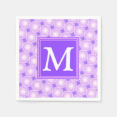 Serviette En Papier Monogramme cercles violets motif (Devant)