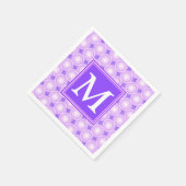 Serviette En Papier Monogramme cercles violets motif (Coin)