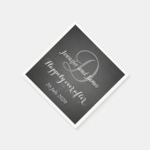 Serviette En Papier Monogramme Chalkboard Heureux Jamais Après (Coin)