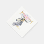 Serviette En Papier Monogramme cheval ajouter nom personnalisable flor (Coin)