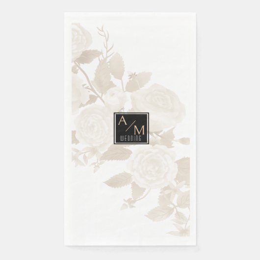 Serviette En Papier Monogramme chic mariage (Devant)