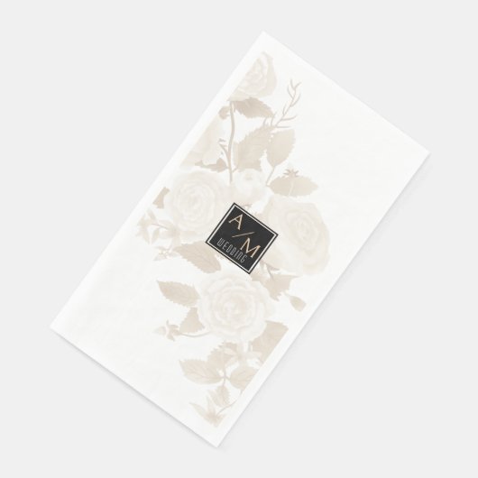 Serviette En Papier Monogramme chic mariage (Coin)