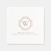 Serviette En Papier Monogramme Classic Crest Mariage (Devant)