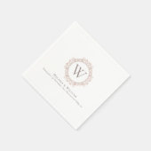 Serviette En Papier Monogramme Classic Crest Mariage (Coin)