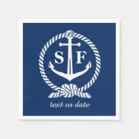 Monogramme classique Ancre bleu marine Bateau de p