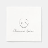 Serviette En Papier Monogramme classique Cimier de couronne de couronn (Devant)