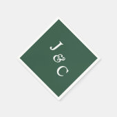 Serviette En Papier Monogramme classique Emerald Green Mariage Napkin (Coin)