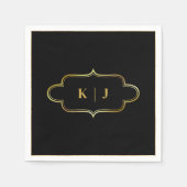 SERVIETTE EN PAPIER MONOGRAMME CLASSIQUE ET MARIAGE DE CALLIGRAPHIE RO (Devant)