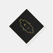 SERVIETTE EN PAPIER MONOGRAMME CLASSIQUE ET MARIAGE DE CALLIGRAPHIE RO (Coin)