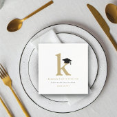 Serviette En Papier Monogramme Classique K Et Graduation Cap Grad Part