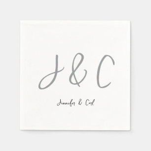 Serviette En Papier Monogramme classique professionnel minimaliste sim