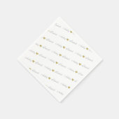 Serviette En Papier Monogrammé + coeur d'amour or, mariage (Coin)