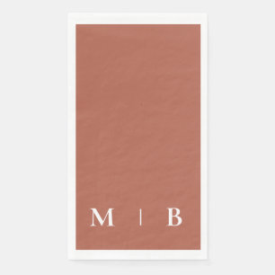 Serviette En Papier Monogramme Contemporain Cannelle