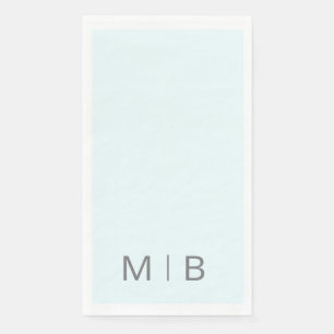 Serviette En Papier Monogramme contemporain Ice Blue Grey Texte