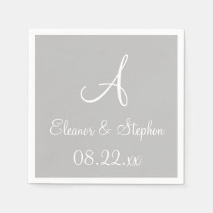 Serviette En Papier Monogramme Cool argent une couleur papier serviett