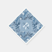 Serviette En Papier Monogramme Côte Océan bleu (Coin)