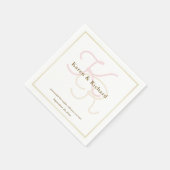 Serviette En Papier monogramme couleur pâle (Coin)