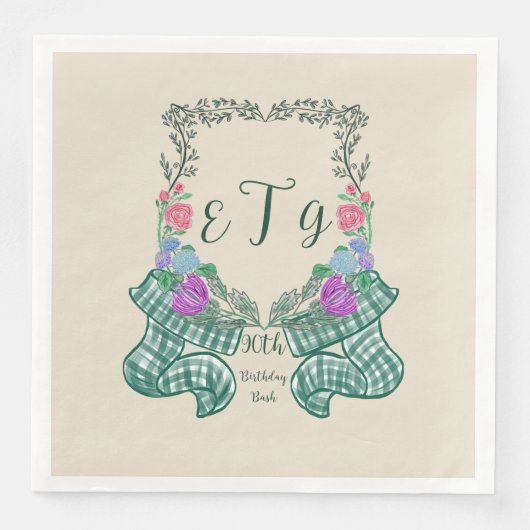 Serviette En Papier Monogramme Crest (Devant)