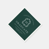 Serviette En Papier Monogramme Crest Green White Graduation Party (Coin)