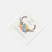 SERVIETTE EN PAPIER MONOGRAMME D'ALLURE BOHÉMIENNE D'ANTLER SUCCULAIRE (Coin)