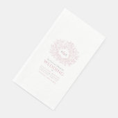 Serviette En Papier Monogramme d'art monogramme en cercle rose pâle ma (Coin)