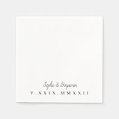Serviette En Papier Monogramme | Date du Mariage numérique romain (Devant)