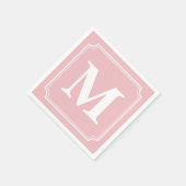 Serviette En Papier Monogramme de bordure blanche Arrière - plan coule (Coin)